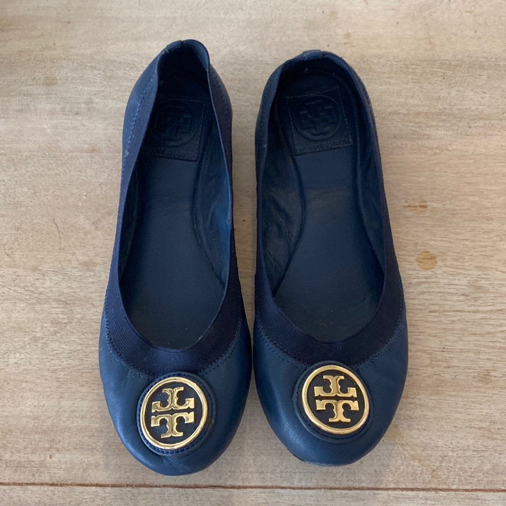 Used Navy Blur Tory Burch Flat